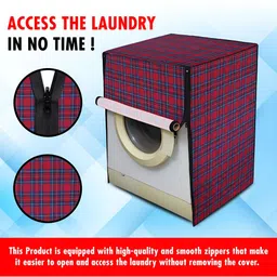 DREAM CARE Pink & Blue Printed Front Loading Washing Machine Cover image 2