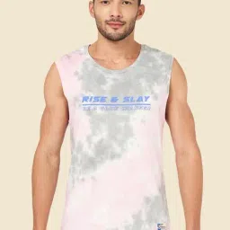 People by Pantaloons Grey Cotton Slim Fit Printed Tank Tee-picture-21