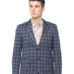 Basics Navy Check Notched Lapel Blazer-picture-14