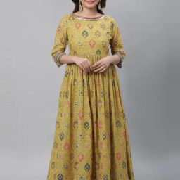 Aurelia Green Printed Flared Kurta-picture-35