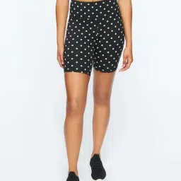 Forever 21 Black Cotton Mid Rise Polka Dot Shorts-picture-30