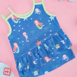 Pantaloons Baby Cotton Knit Sleeveless Sea Life Printed Top - Blue-picture-10
