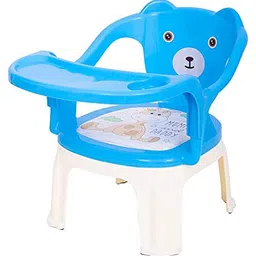Baybee Dinning Plastic Baby Chair with Cushion Seat & High Backrest  - Blue-image-5