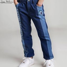 arias by lara dutta Arias Full Length Denim Jeans With Text Print - Blue-picture-24