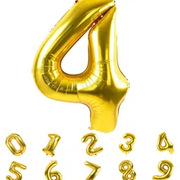 decor mantra Décor Mantra 32 Inch Number Foil Balloon 4 For birthday Decorations Items-Gold Color-Pack of 1-picture-18