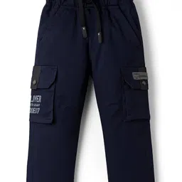 JASH KIDS Twill Woven Full Length Trouser Pant With Text Print - Navy Blue-picture-25