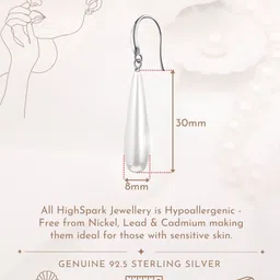 HighSpark 925 Sterling Silver Pearl Beaded Teardrop Shaped Drop Earrings image 4