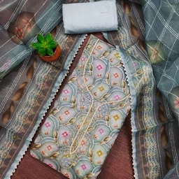 VARNI FABRICS Printed Organza Unstitched Dress Material-picture-30