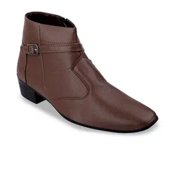 Bxxy Men Square Toe High-Top Block Heel Formal Boot With Zip Closure-image-14