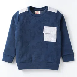 Rikidoos Full Sleeves Colour Blocked Sweatshirt With Coordinating Joggers Set - Navy Blue image 2