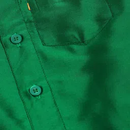 THANGAMAGAN Viscose Half Sleeves Soild Lining Shirt - Teal Green image 5