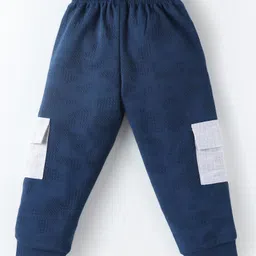Rikidoos Full Sleeves Colour Blocked Sweatshirt With Coordinating Joggers Set - Navy Blue image 5