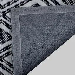 MRIC Black & White Geometric Handmade Woollen Carpet image 5