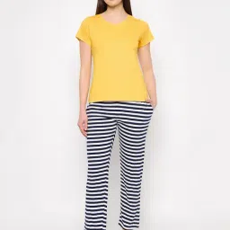 Clovia Multicolor Striped Top With Pyjamas-image-64