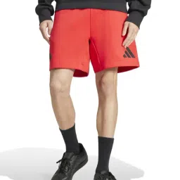 Adidas Red Regular Fit Logo Printed Sports Shorts-image-9