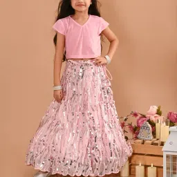 LilPicks Kids Pink Embellished Lehenga with Choli-picture-24