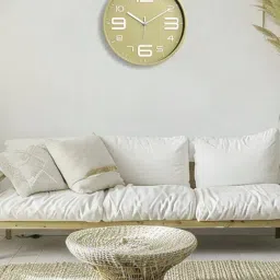 Random Beige Plastic Round Wall Clock image 2
