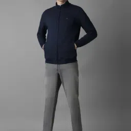 Louis Philippe Navy Cotton Regular Fit Sweatshirt image 5
