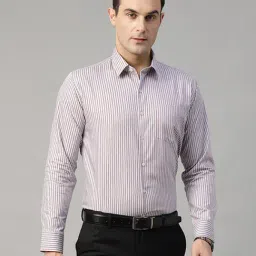 Hancock Lavender Cotton Slim Fit Striped Shirt-picture-44