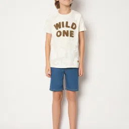 Jack & Jones Junior Off White Self Design T-Shirt image 4
