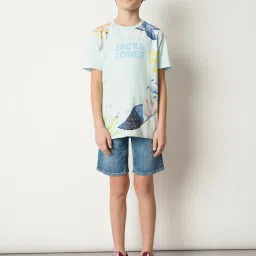 Jack & Jones Junior Light Blue Printed T-Shirt image 4