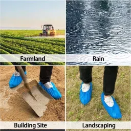 KUDIZE Disposable Boot & Shoes Covers Waterproof Elastic Band Breathable & Dustproof Free Size, DH12-500 (Pack of 500 Pair) image 4