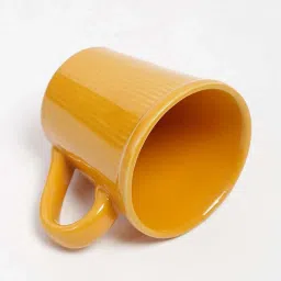 Fabindia Prishti Yellow Ceramic Coffee Mug (220 ML) image 4