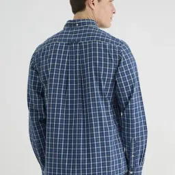 Gant Mens Blue Button Down Collar Full Sleeve Plaid Checks Shirt image 2
