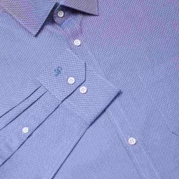 Louis Stitch Blue Cotton Regular Fit Texture Shirt image 4