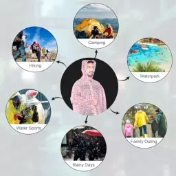 Allextreme Poncho Raincoat Hooded Full Sleeves Random Color and Design for Men, Women, Boys & Girls, HCP-100U image 5