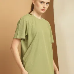 Vimal Jonney Olive Green Logo Print Sports T-Shirt image 4