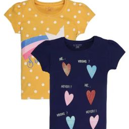 Plum Tree Kids Navy & Yellow Cotton Printed T-Shirt (Pack of 2)-picture-30