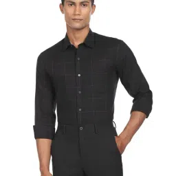 Arrow New York Black Cotton Slim Fit Checks Shirt-picture-10