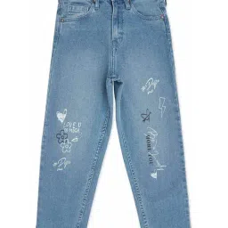 Pepe Jeans Kids Blue Cotton Printed Jeans-picture-26