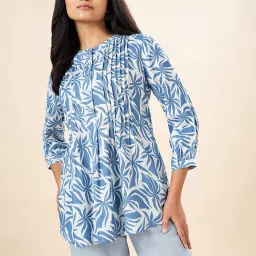 Akkriti by Pantaloons Blue Printed Tunic image 4