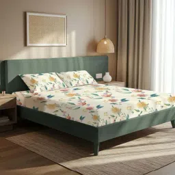 Urban Space White Printed Bedsheet Set Double image 3