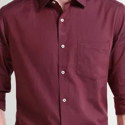 Arrow Men Classic Spread Collar Solid Cotton Formal Shirt image 2