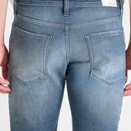 Antony Morato Blue Cotton Blend Tapered Fit Solid Jeans image 4