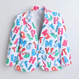 Ministitch Boys Multicolor Self Blazer image 4
