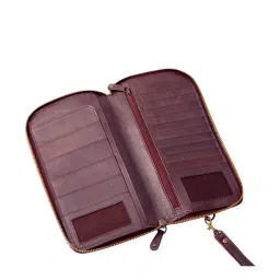 KOMPANERO Felicity Purple Textured Zip Around Wallet image 4