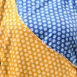 CHARUKRITI Blue & Yellow Cotton Printed Angrakha Kurta image 4