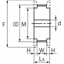 Mitsuboshi T5 Type Timing Pulley Steel 10-25 mm Shaft Hole Dia, T5-10-40A image 2