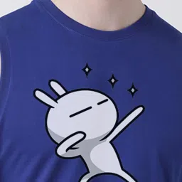 Friskers Blue Slim Fit Sleeveless T-Shirt image 4