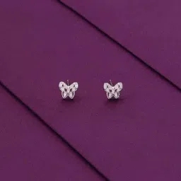 Kai Jewel Sterling Silver Sparkling Butterfly Stud Earrings for Women-image-42