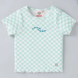 Ed-a-Mamma Kids Aqua Blue Checkered T-Shirt image 2