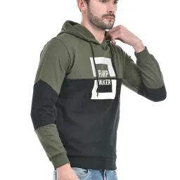 lawman pg3 Lawman Multicolored Cotton Regular Fit Colour Block Hooded Sweatshirts image 4