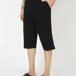 R&B Black Cotton Regular Fit Shorts image 3