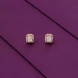 Kai Jewel Sterling Silver Minimalistic Baguette Casual Stud Rose Gold Earrings for Women-picture-16