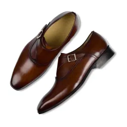 Luxoro Formello Men's Efron Brown Monk Shoes image 4