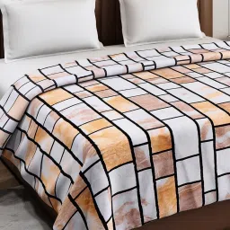 Monte Carlo Tulip Light Brown Polyester Printed 290 GSM Double Blanket image 4